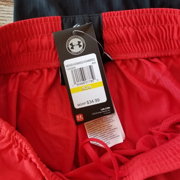 NWT Under Armour Basketball Shorts Red/Black - Picture 4 of 6